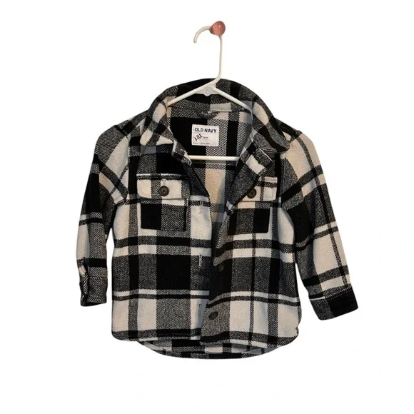 Old Navy Black and White Plaid Kids Shirt