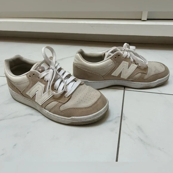 New Balance Neutral Beige and Cream Low-Top Sneakers