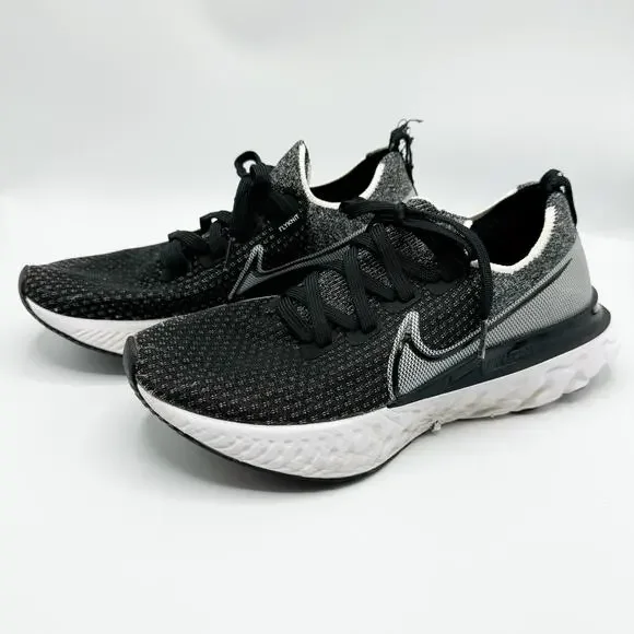 Nike Women's React Infinity Run Flyknit 3 Black White Size 8.5 Mens 10 Womens