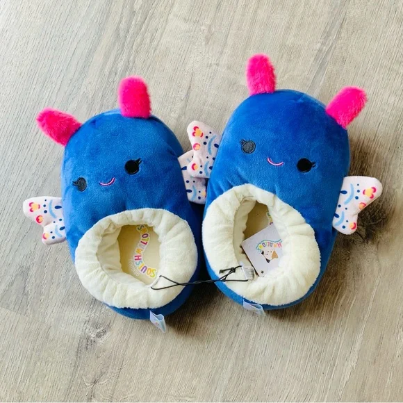 NWT📚 Squishmallows Butterfly Slippers Big Girl 4/5