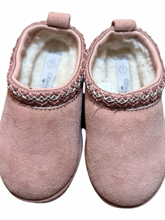 Kids Pink Suede Slip-On Shoes with Soft Lining