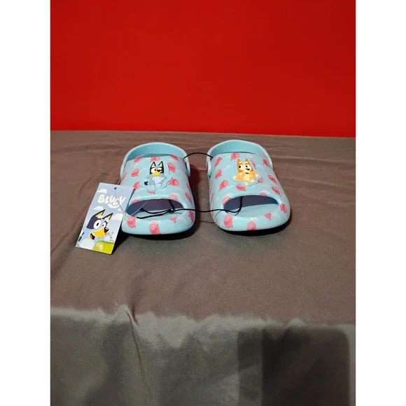 Bluey & Bingo Toddler Kids Blue‎ Comfort Slides Size 11-12