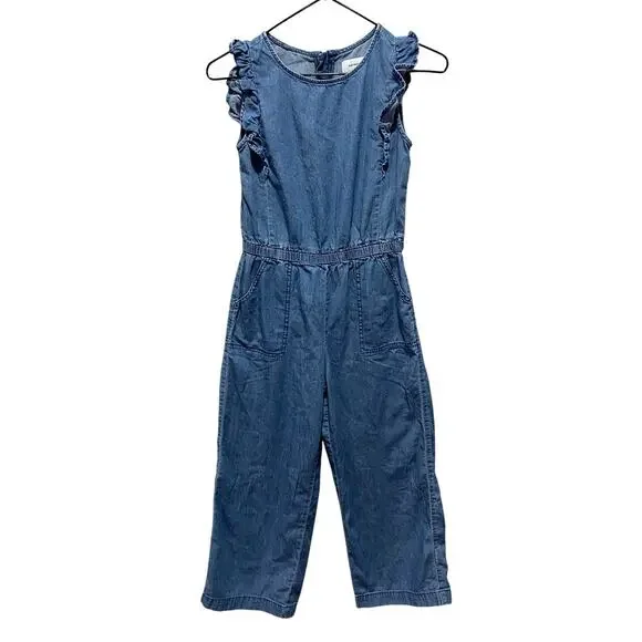Old Navy Girls Blue Ruffle Sleeve Romper Size Large (10-12yrs)