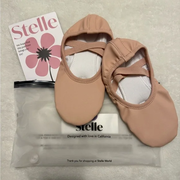 Stelle Ballet Slippers, split sole, ballet pink - size 1 girls