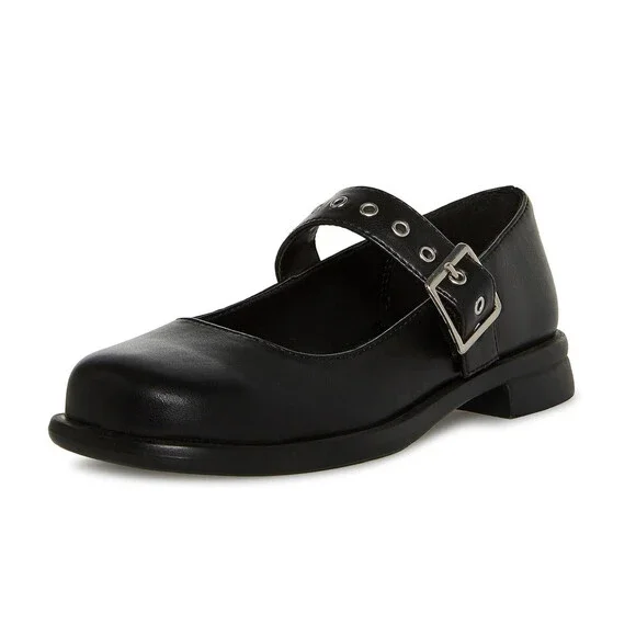 Steve Madden Bitsy Flats Girls US 3Y M Black Adjustable Strap Mary Jane NCZ208