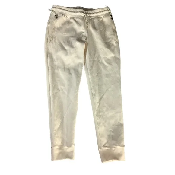 Old Navy Active Girls Jogger Pants Dynamic Fleece‎ Beige Size M/8 Zip Pockets