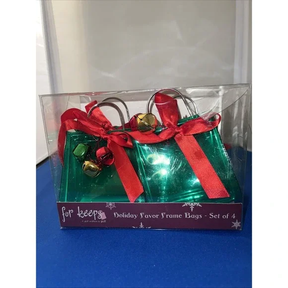 Vintage Holiday Favor Frame Bags Set Of 4 Party Favors Or for Small Gifts
