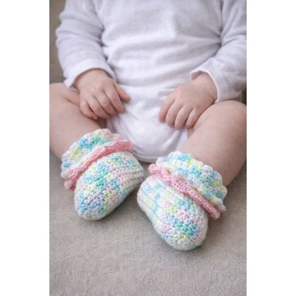 shoes New Girls Leia Allen Booties 0 To 3 months Hand Made crocheted  Baby