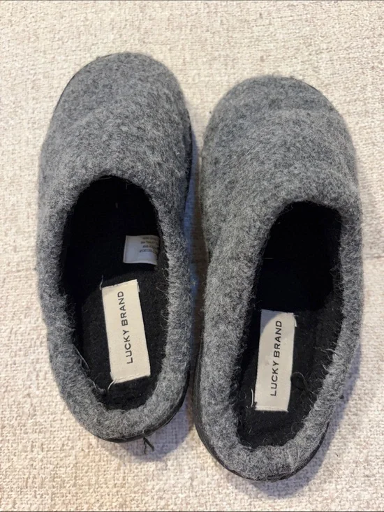 Lucky Brand Heather Gray Felt Slip-On Clogs