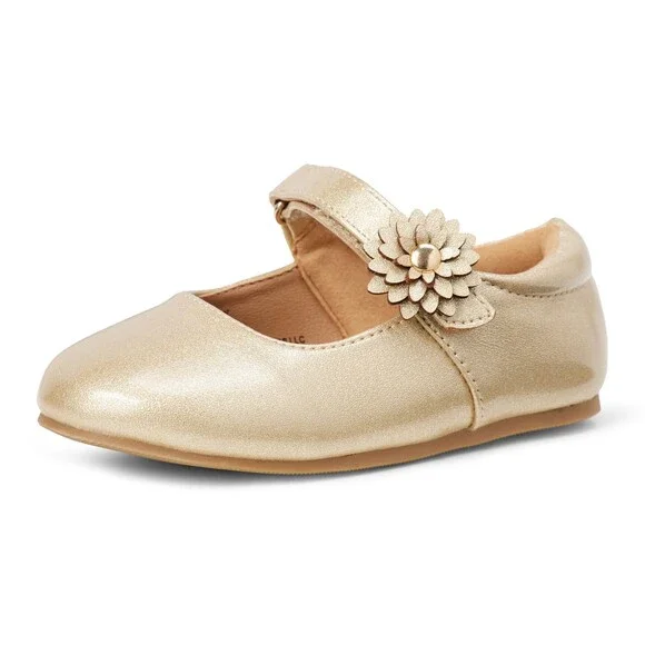 Amazon Essentials Girls Mary Jane Flats Glitter Gold 1 Little Kid