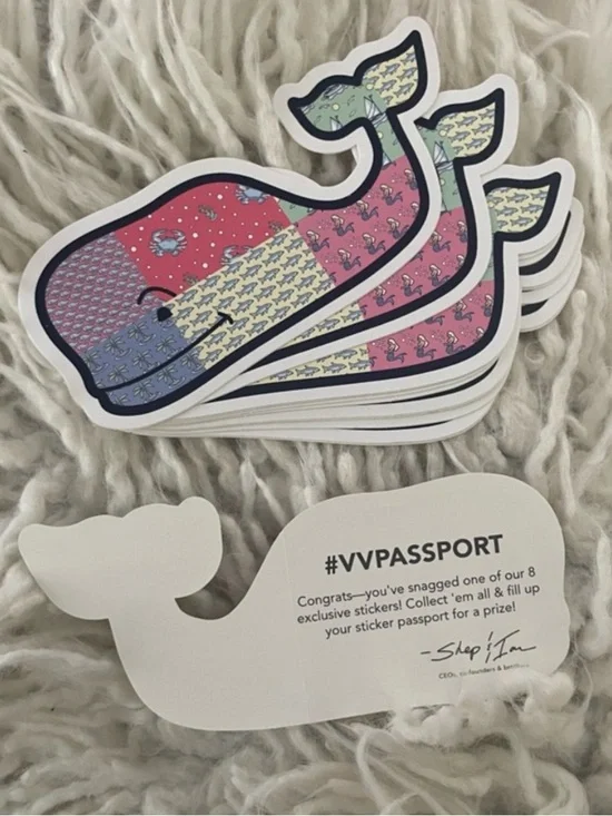FOR BUYER: 3 Patchwork Whale Stickers