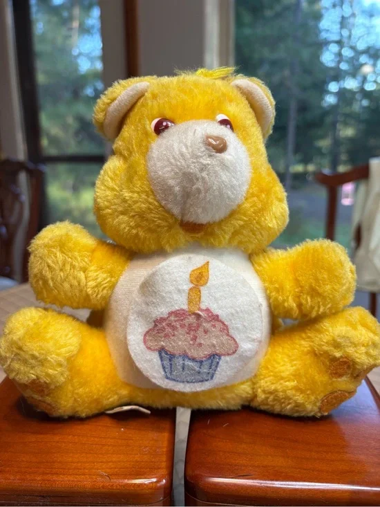 Vintage Care Bears Birthday Bear Coin Bank Plush 1984 American Greetings
