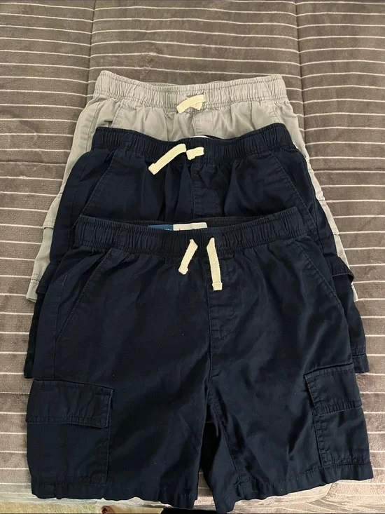 Old Navy Navy and Light Gray Pull-On Cargo Shorts Set (3 pairs)