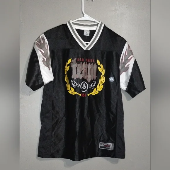 Old Navy Black and Gray Team Jersey