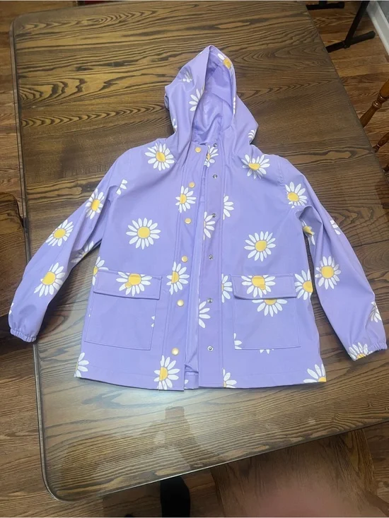 Old Navy Lavender Daisy Raincoat with Hood