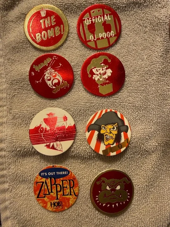 Red Novelty Party Pogs - Collector Game Discs Key Player Pieces