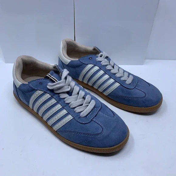 ShuShop Womens US Shoe Size 6 Blue Faux Suede Steffie Lace Up Sneakers New