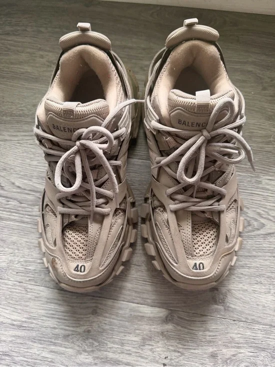 Balenciaga Women's Taupe Multi-Layer Track Sneakers