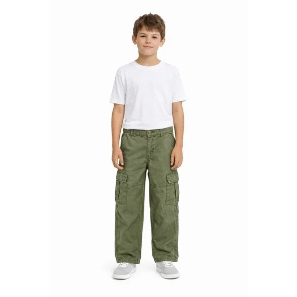 OLD NAVY Olive Green Cargo Pants Boys Size 12‎ Baggy Utility Style
