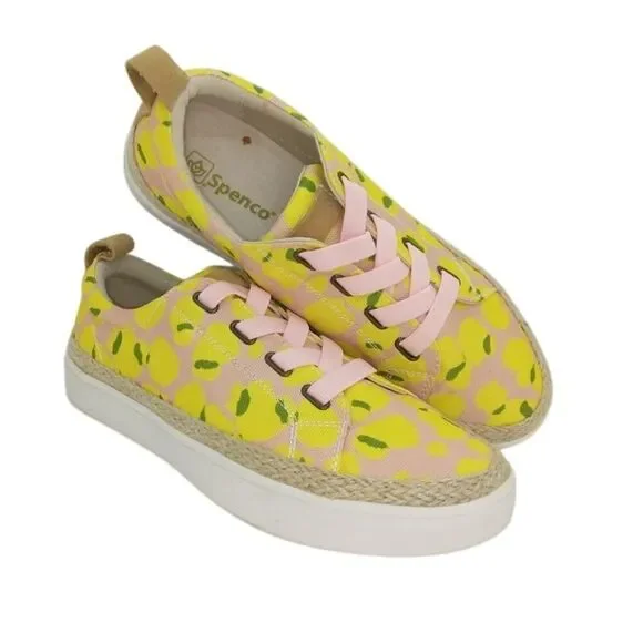 SPENCO Orthotic Womens Pink/Yellow Design Casual Sneakers - Size: 8B