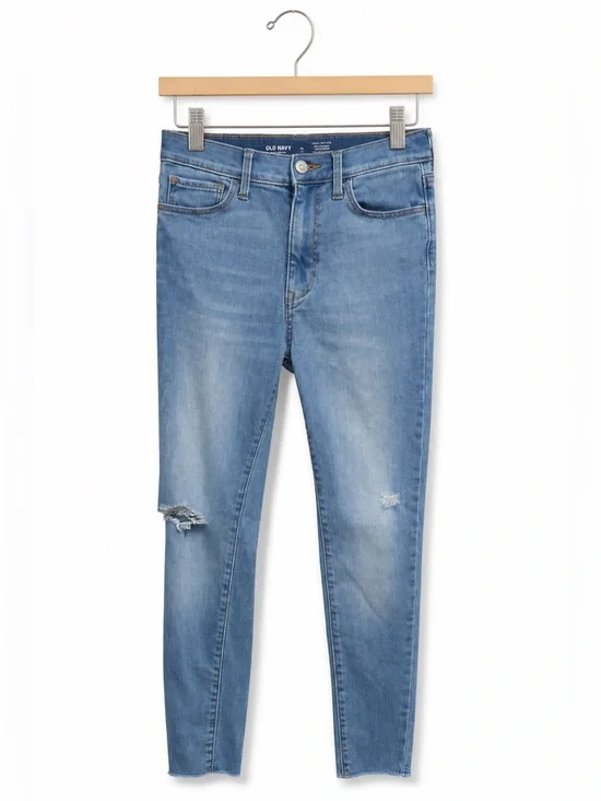Old Navy Girls Jeans Extra High Rise Rockstar Jeggings Light Wash 12 360 Stretch