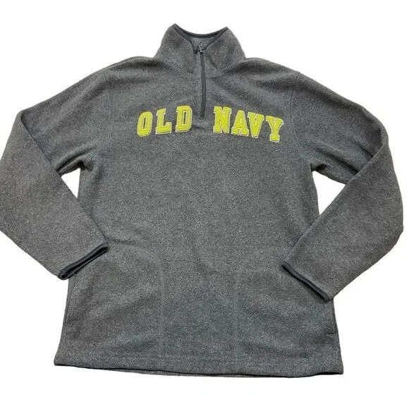 Boys Old Navy Youth Large Grey‎ Old Navy 1/4 Zip Jacket with Pockets