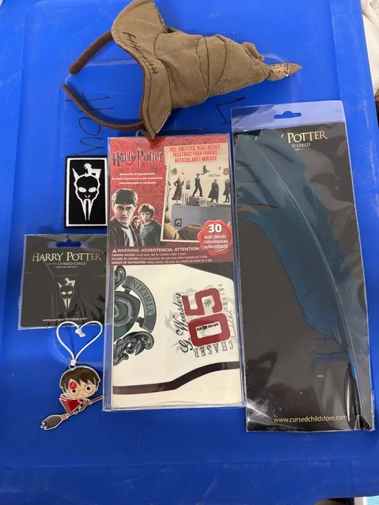 Harry Potter Collector’s Bundle - Sorting Hat, Cursed Child Pin & Patch, Decals