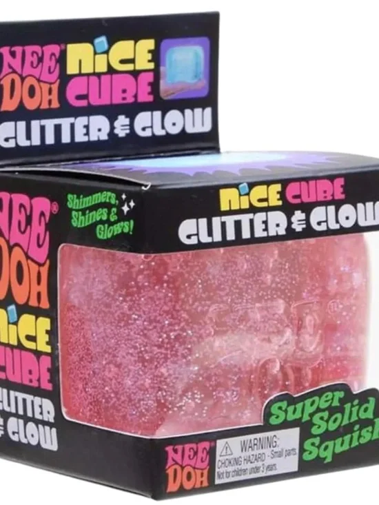 Nice Cube Glitter & Glow Pink Squishy Stress Toy