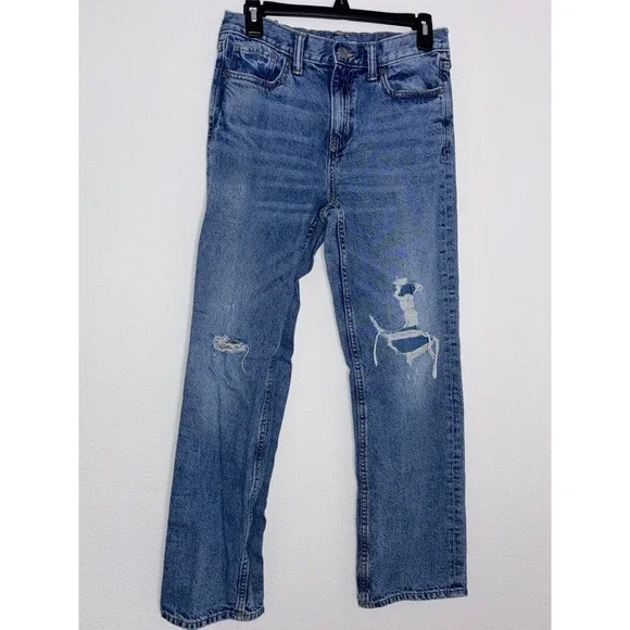 Old Navy Boys Loose Built-In‎ Tough Distressed Ripped Jeans Blue Size 16