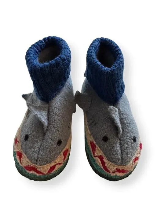 Garnet Hill wool shark slippers
