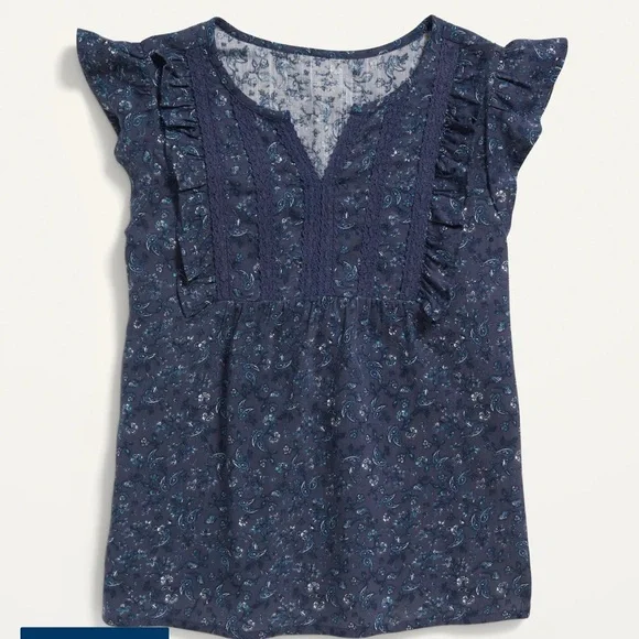 Old Navy Flutter-Sleeve Paisley Top