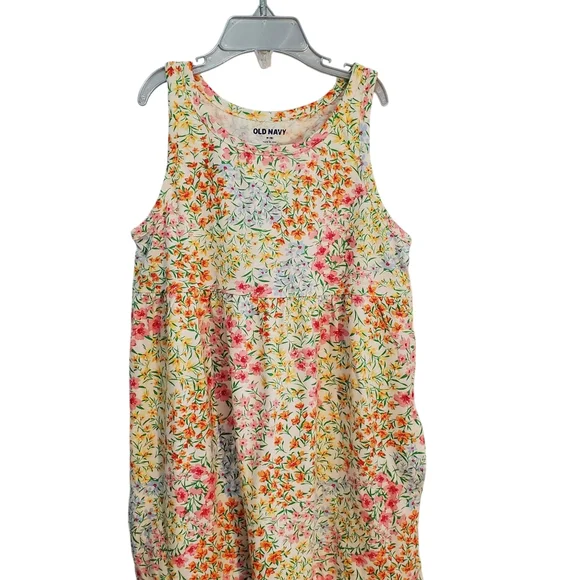 New Old Navy Sleeveless Girls Boho Tiered‎ Floral Pastel Dress Size M (8)