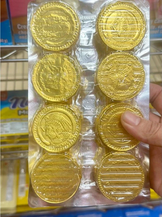 Chocolate Gold Foil Coin Favor Pack - Shiny Gold