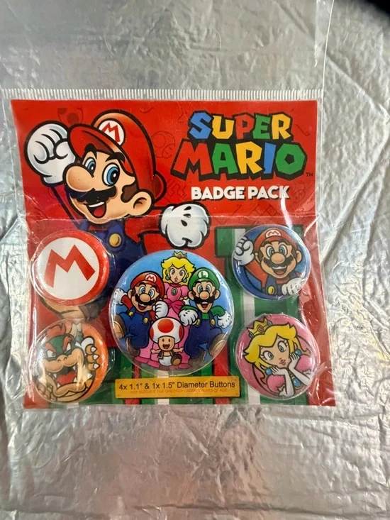 Nintendo Badge Pack - super Mario 5 collector pack