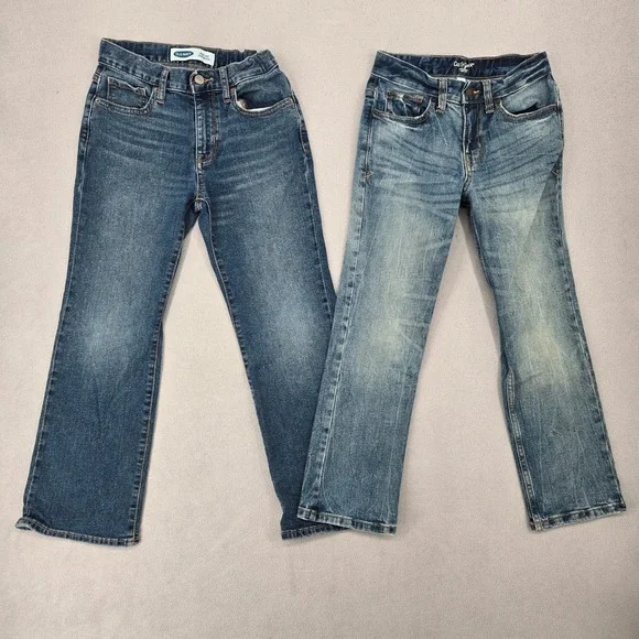 Old Navy Bootcut & Cat & Jack Straight Girls Size 8 Jeans Bundle Blue Denim