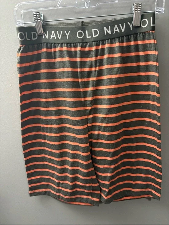 Old Navy Boys Striped Olive & Orange Knit Shorts