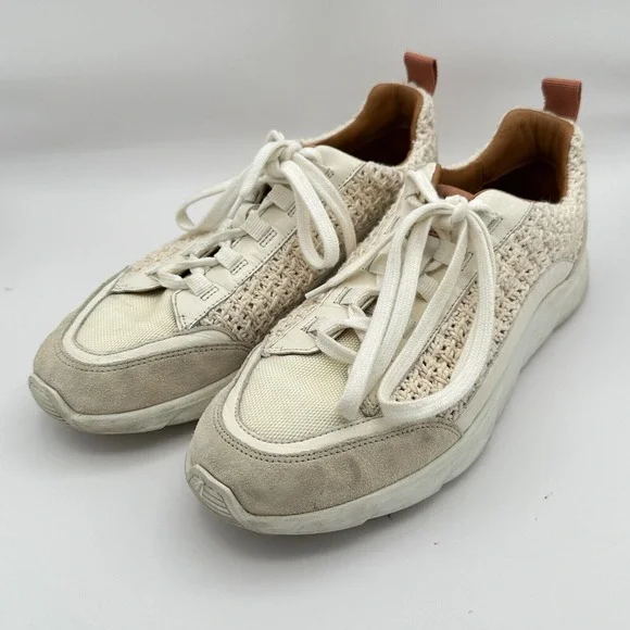 Sezane Souliers Sama Sneakers Shoes‎ Womens Size 10 Beige Crochet Luxury Indie