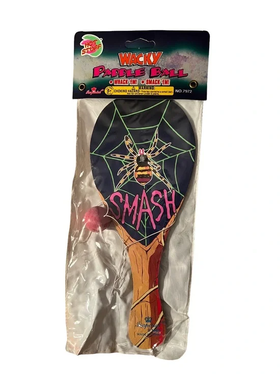 VTG 1995 Imperial Toy Wacky Paddle Ball Spider Web SMASH! New in Package
