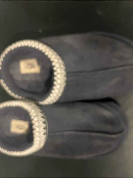 UGG Kids Grey Tassman Slippers with White Trim