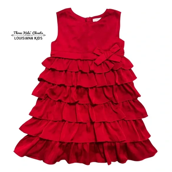 Old Navy 5T Red Tiered Ruffles Special Occasion Holiday Dress