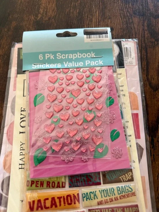 Scrapbook Sticker Pack - 6 Pc Value Set