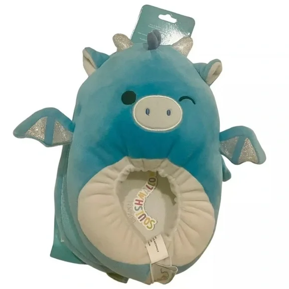Squishmallows Blue Dragon Plush Pillow
