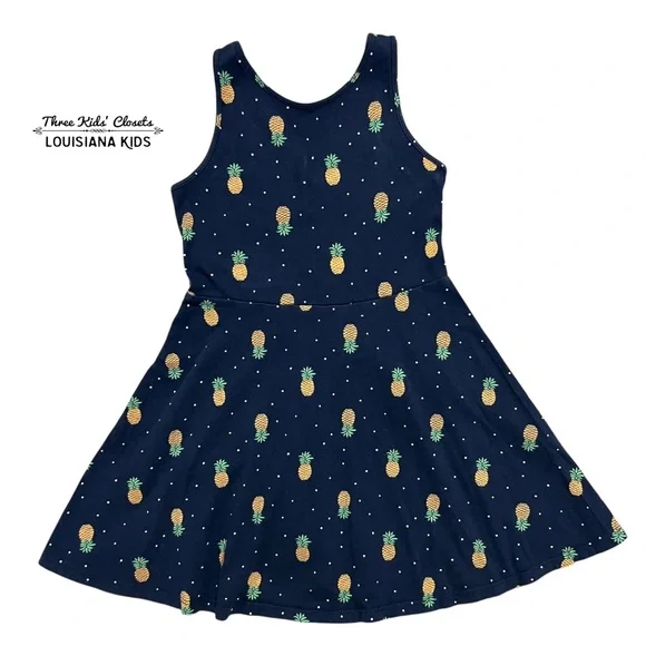 Old Navy S (6/7) Dark Blue Pineapple Tank Dress