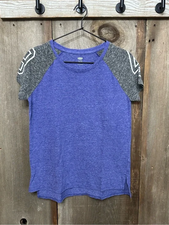 Old Navy Raglan Short Sleeve Linen Sporty Tee in Iris Eyes Purple Size XXL 16