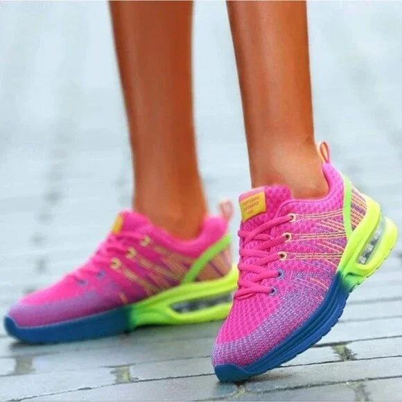 Omega Walk Women's Air Cushion Walking Running Shoes Sneakers, Sz 6