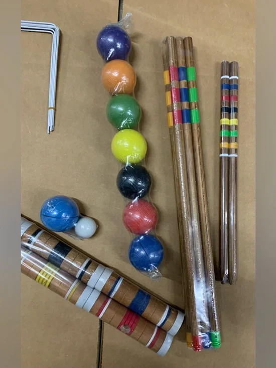 Multi-Color Croquet Ball and Mallet Set - Home Party Supplies