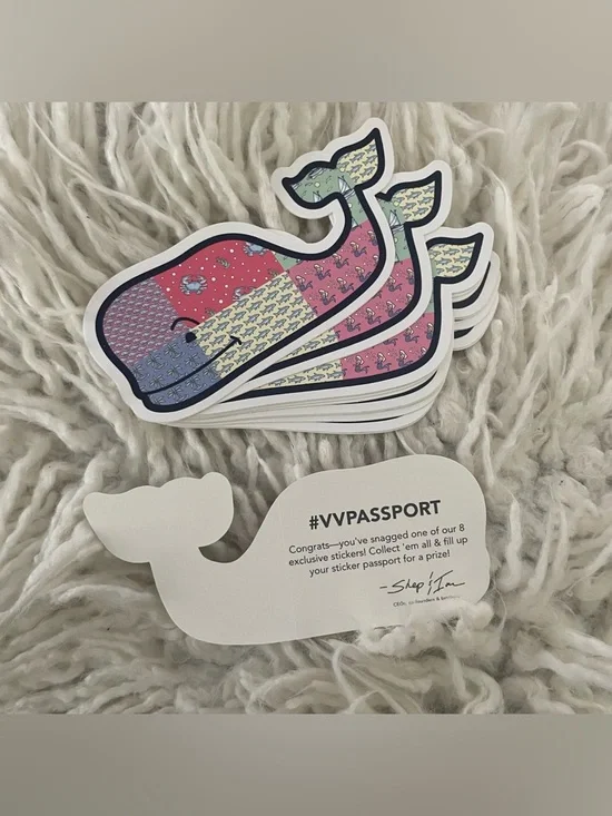 Vineyard Vines Patchwork Whale Sticker