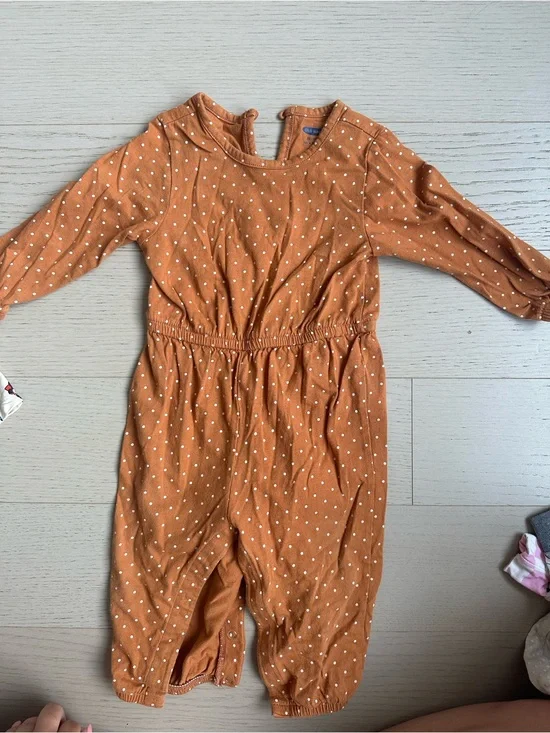 Old Navy Rust Brown Polka Dot Baby Jumpsuit