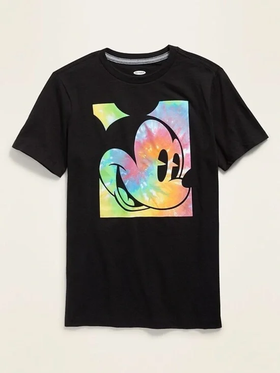 Old Navy Disney Mickey Mouse Tie-Dye Gender-Neutral Tee For Kids Youth Large