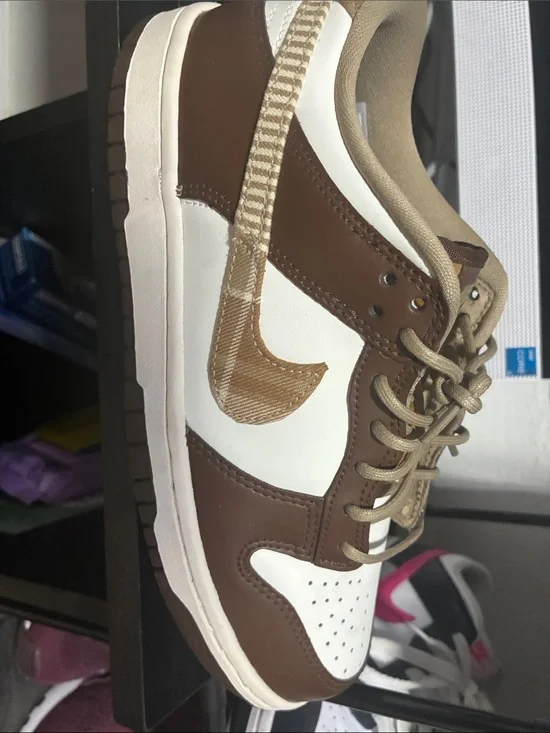 Brown and White Low-Top Casual Sneaker